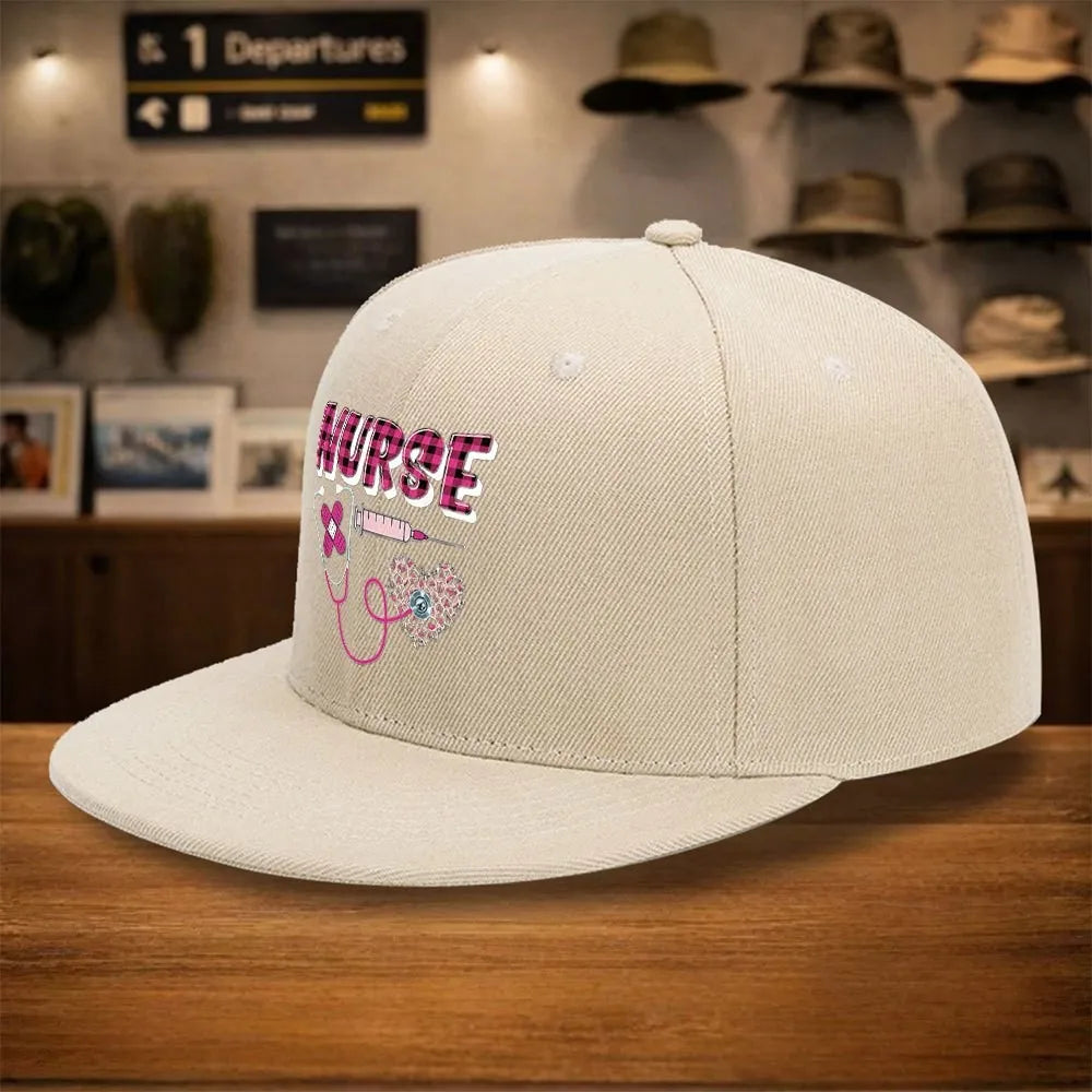 Nurse Stethoscope Heart Snapback Cap