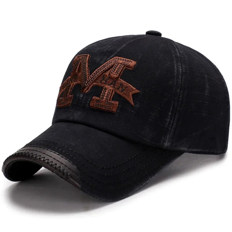 Spring And Autumn Washed Hats Mens Casual Old Baseball Caps Outdoor Embroidered Sun Hats