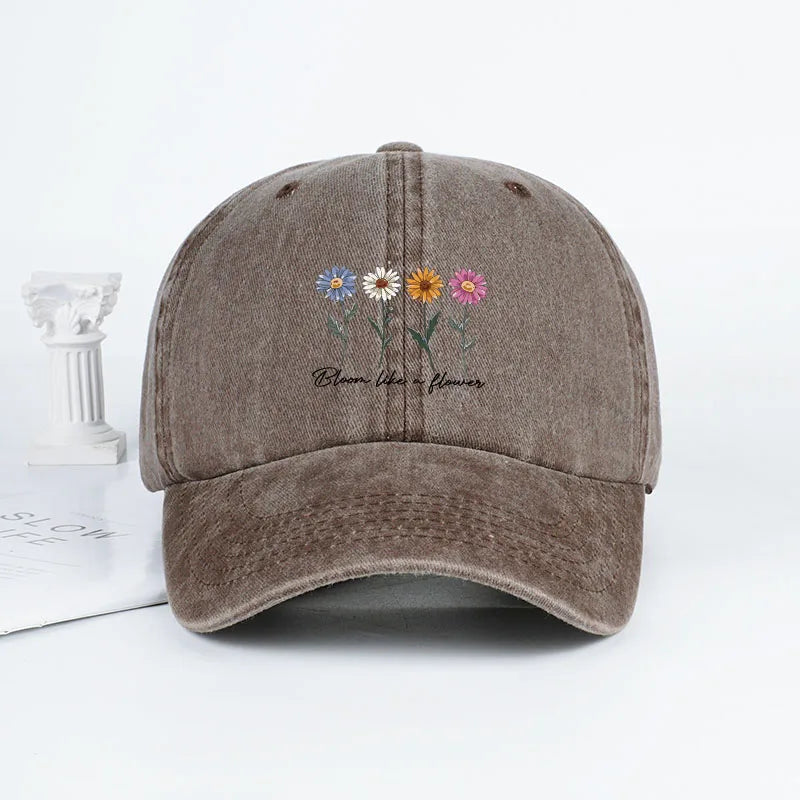 Vintage Daisy Bloom Baseball Cap
