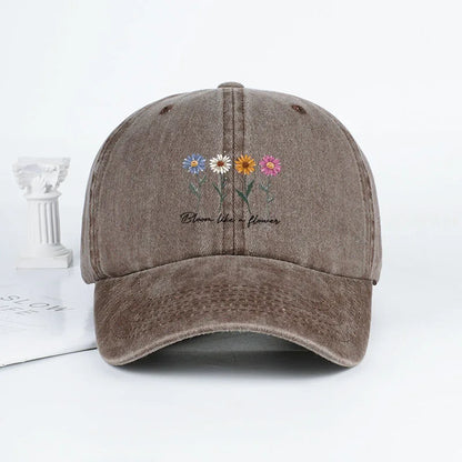 Vintage Daisy Bloom Baseball Cap