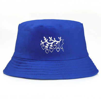 Y2K Vintage Heart Print Cotton Bucket Hat
