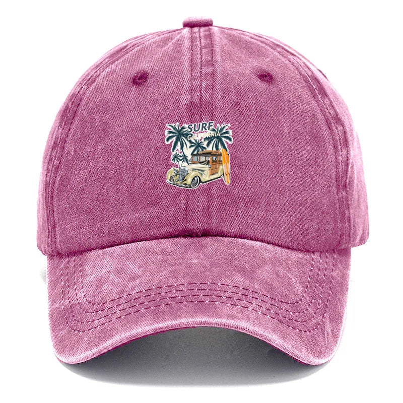 Vintage Travel Sign Washed Baseball Cap