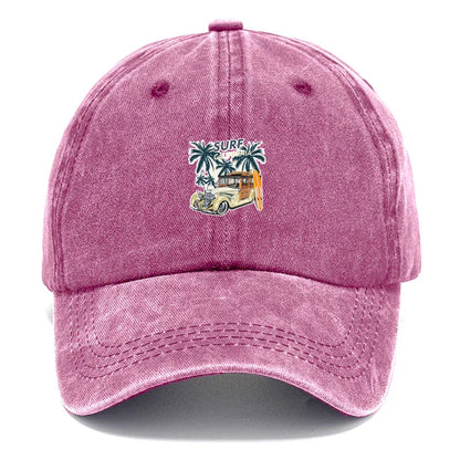 Vintage Travel Sign Washed Baseball Cap