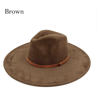 Suede Fedora Painting Felt Hats For Men And Women, Hand Sewn Fedora Adjustable Fall Winter Fashion Party Hats And Gifts Size 56-58CM