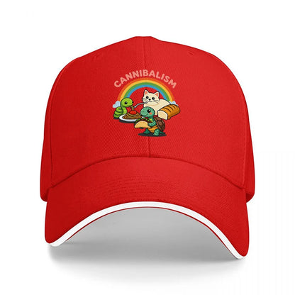 Cannibalism Rainbow Cat Baseball Cap