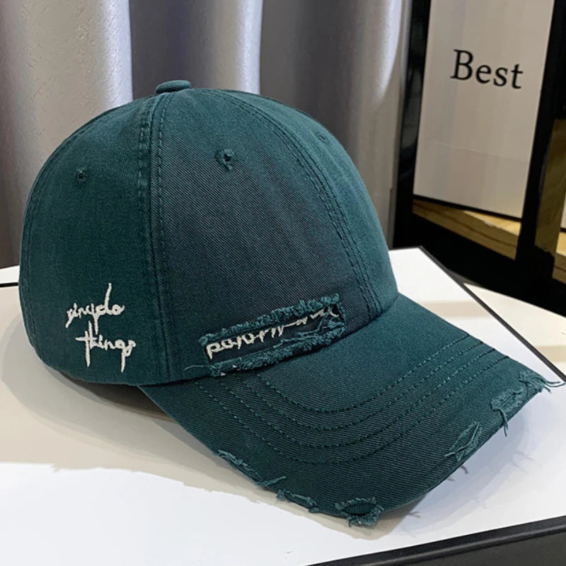 New Celebrity Fashion Embroidery Hole Sunscreen Baseball Cap Women