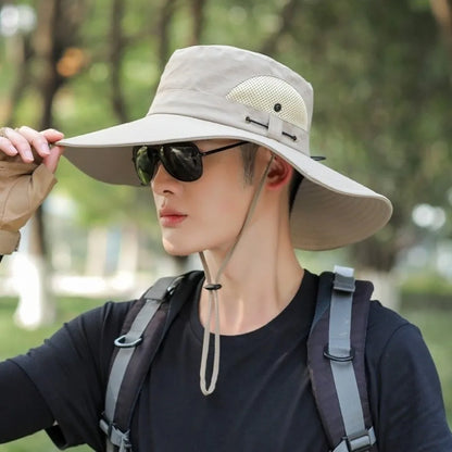 Foldable Large Brim Polyester UV Protection Bucket Hat
