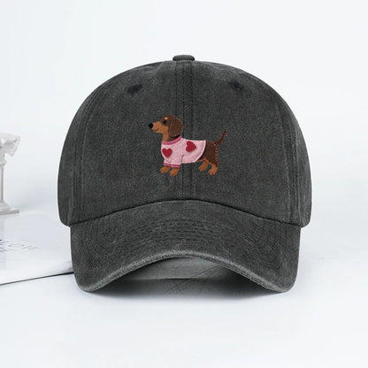Dachshund Heart Sweater Baseball Cap