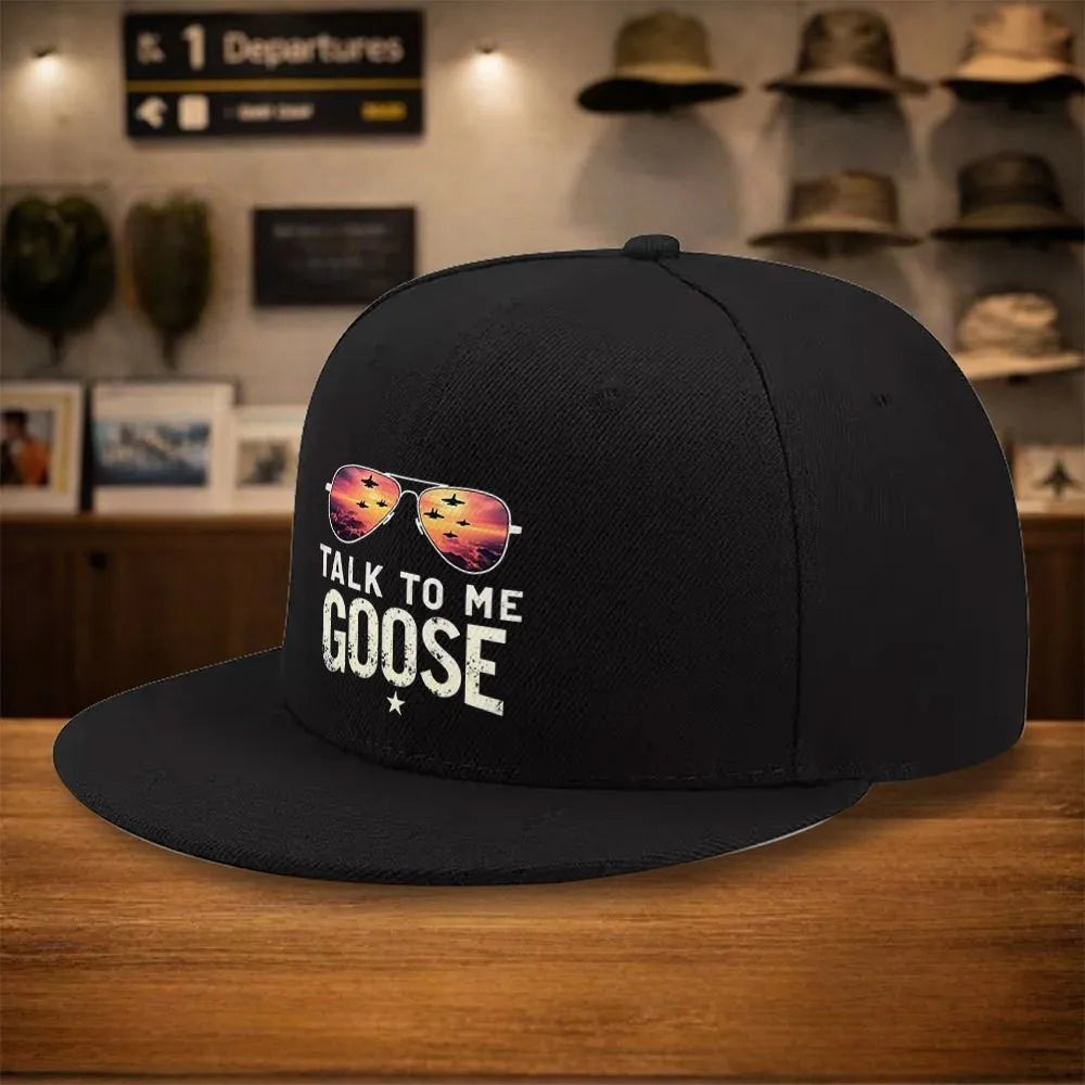 Talk To Me Goose Aviator Snapback Cap