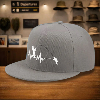 Fishing Heartbeat Lifeline Snapback Cap