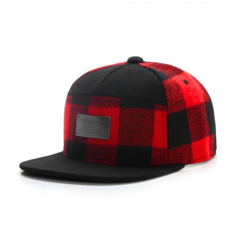 Metal Leather Patch Unisex Casual Snapback Cap