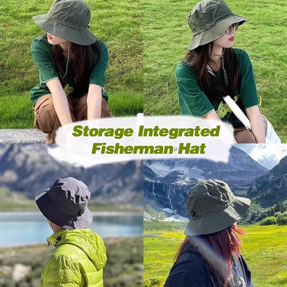 Waterproof Quick-Dry UV Protection Bucket Hat With Storage Hook
