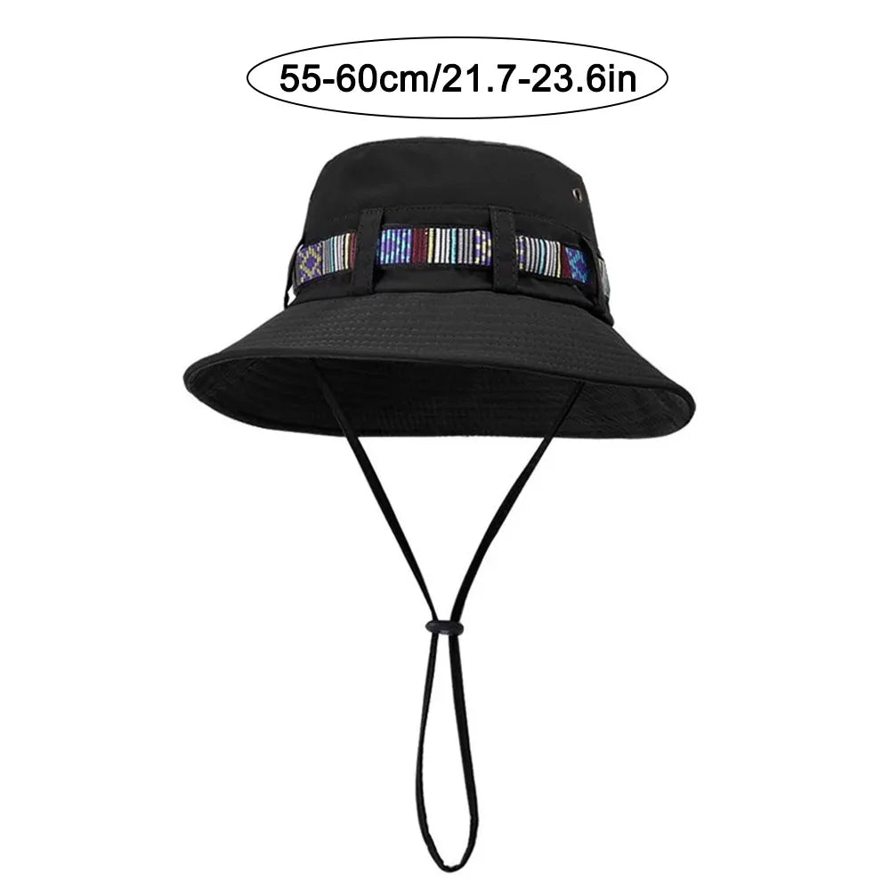 Adjustable Quick-Dry Drawstring Sun Protection Bucket Hat