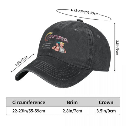 Contra Gaming Video Game Distressed Washed Baseball Cap Hat