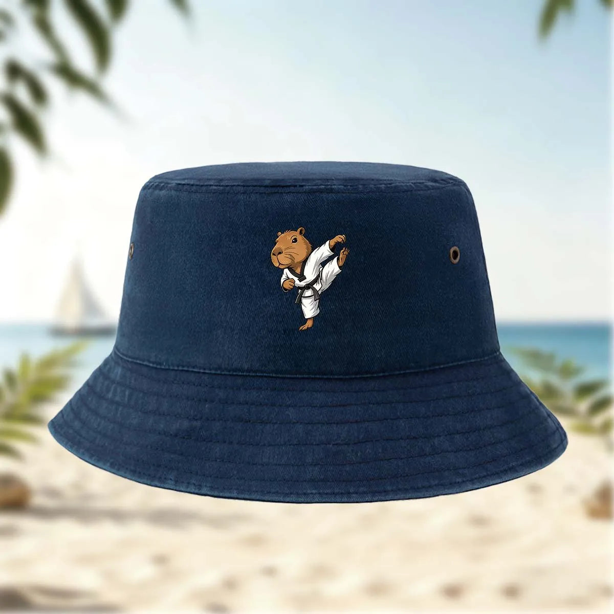 Printed Capybara Casual Bucket Hat