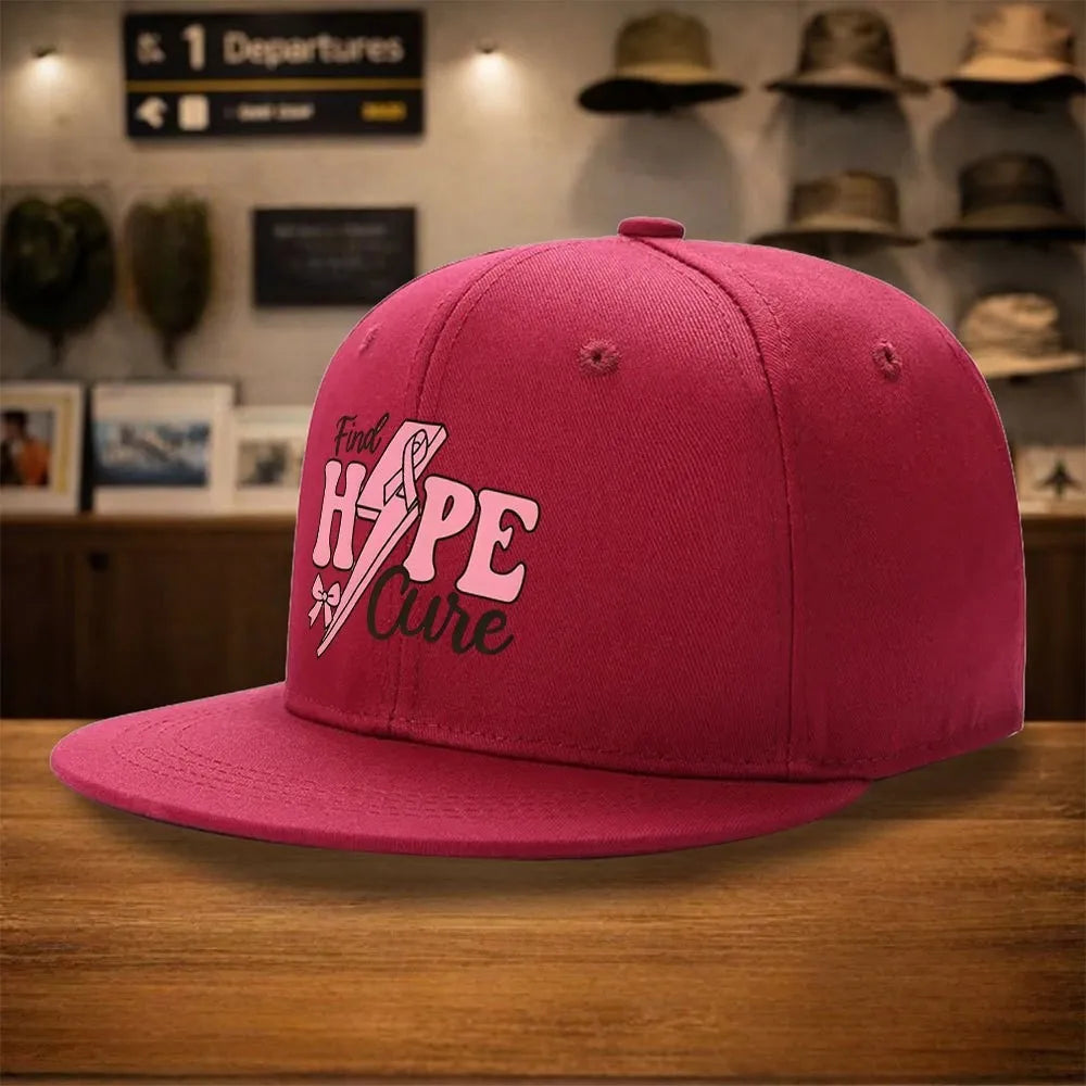 Pink Ribbon Hope Cure Snapback Cap