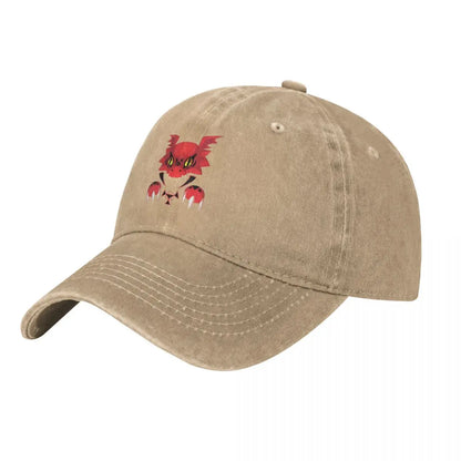 Bad Guilmon Digimon Vintage Denim Baseball Cap