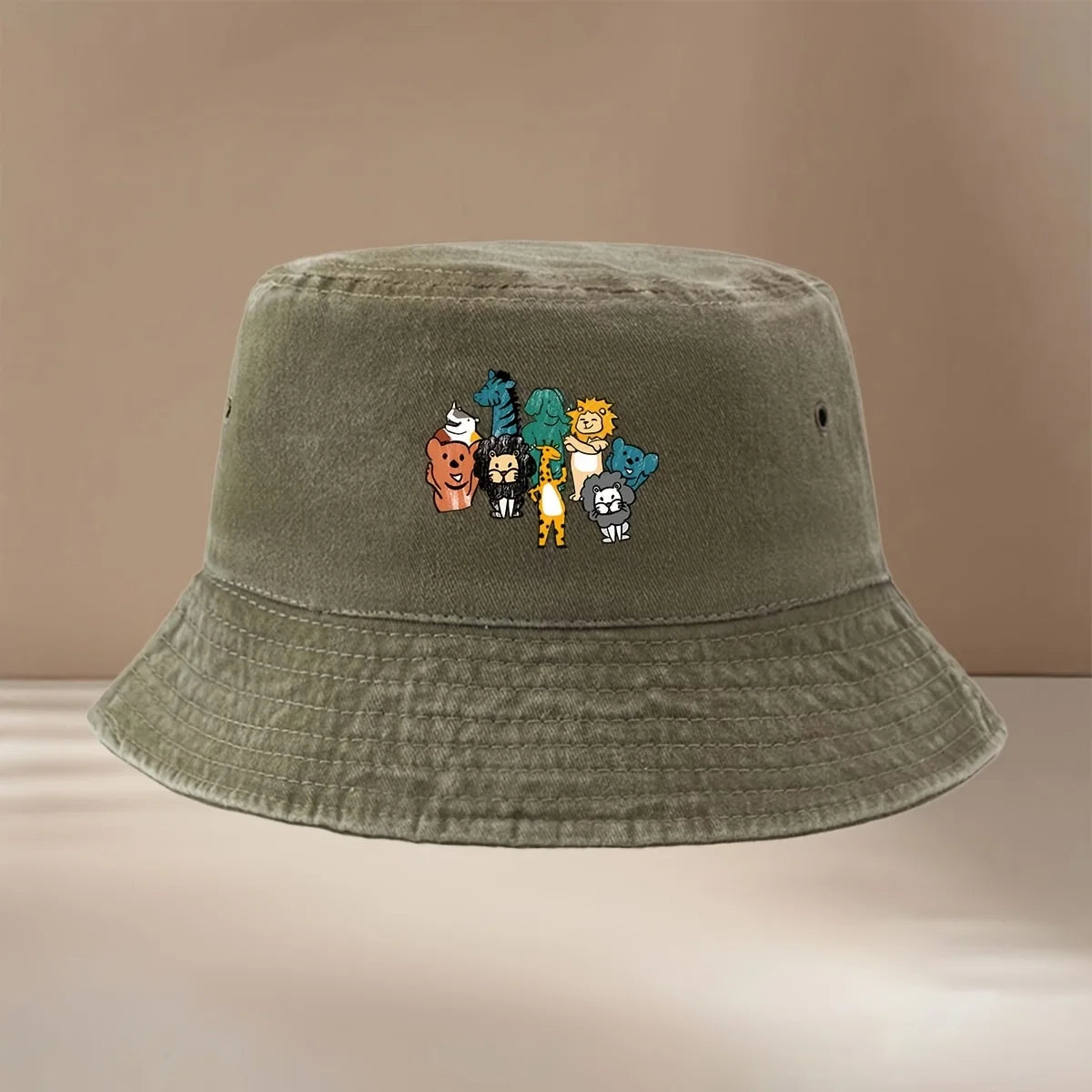 Hand Drawn African Animal Print Bucket Hat