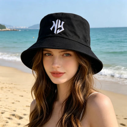NY Embroidered Bucket Hat For Women Men Classic