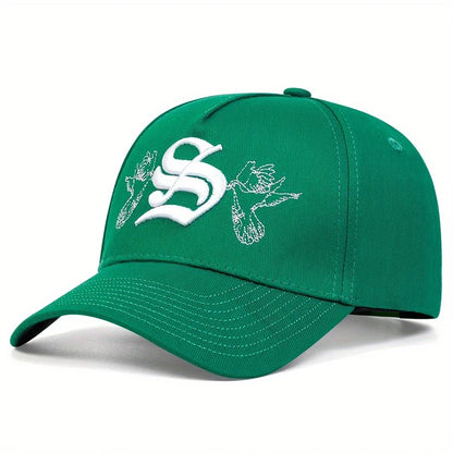 Fashion S Letter Embroidered Cotton Snapback Baseball Cap