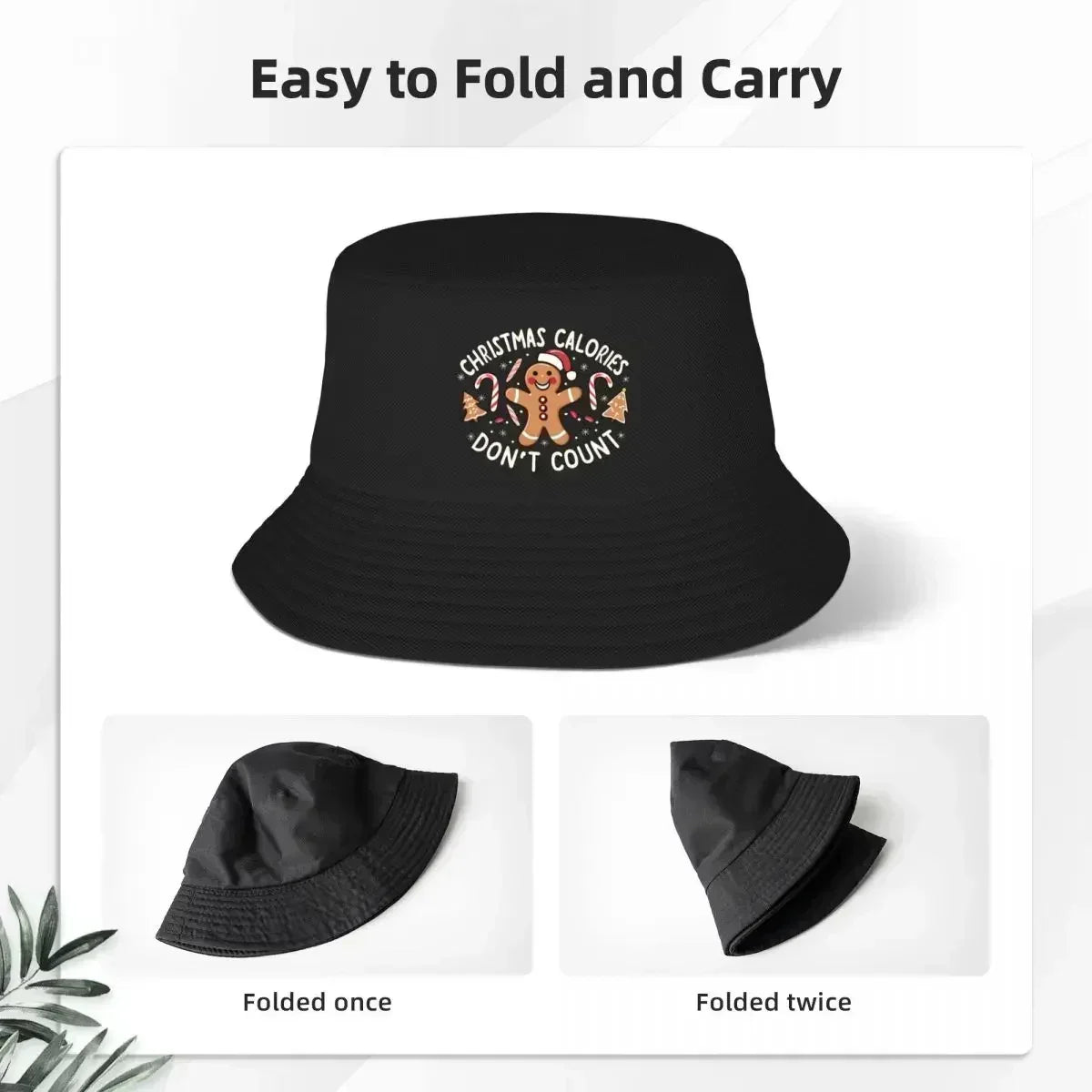 Fashion Christmas Calories Don't Count Bucket Hat