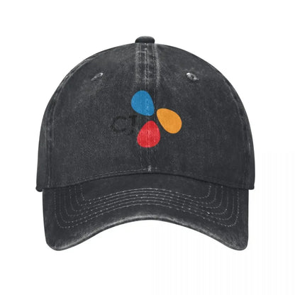 CJ Group Logo Vintage Distressed Washed Baseball Cap Hat