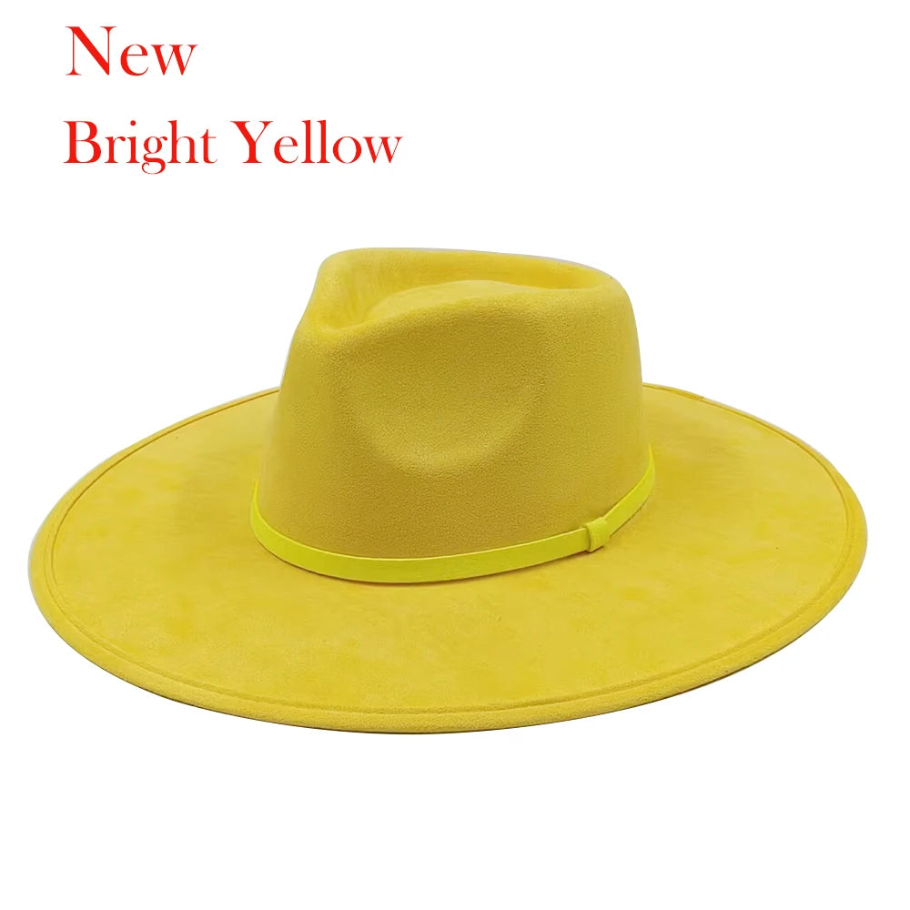 Suede Fedora Painting Felt Hats For Men And Women, Hand Sewn Fedora Adjustable Fall Winter Fashion Party Hats And Gifts Size 56-58CM