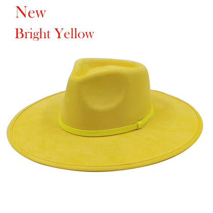 Suede Fedora Painting Felt Hats For Men And Women, Hand Sewn Fedora Adjustable Fall Winter Fashion Party Hats And Gifts Size 56-58CM