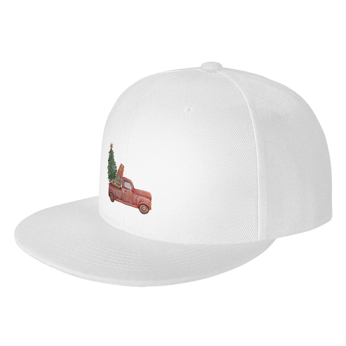 Fashion Red Truck Christmas Tree Snapback Cap