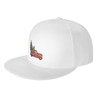 Fashion Red Truck Christmas Tree Snapback Cap
