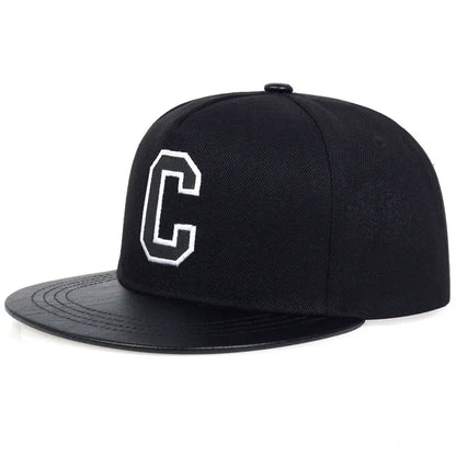 Unisex C Letter Embroidered Hip-Hop Snapback Cap