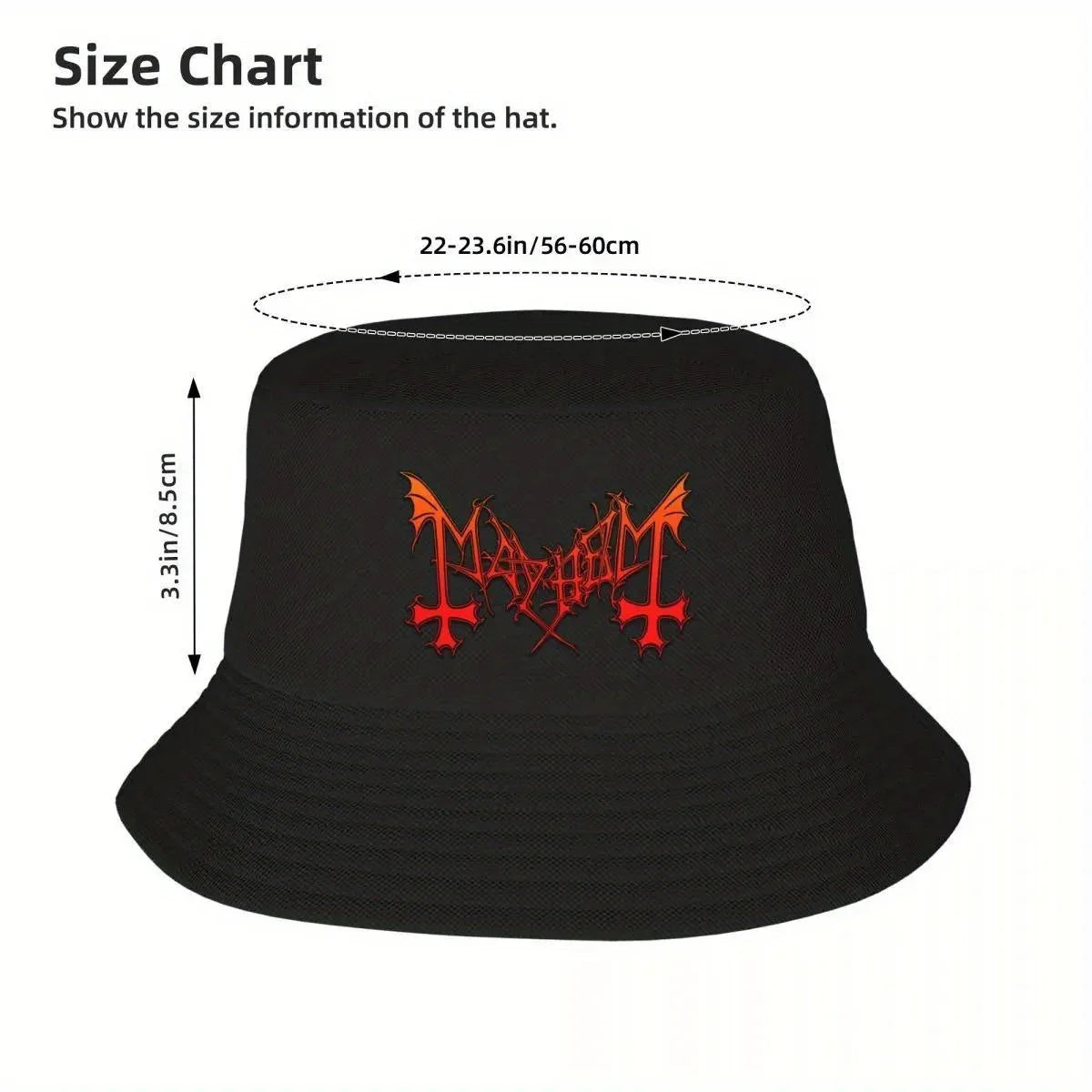 Mayhem Band Black Metal Graphic Bucket Hat