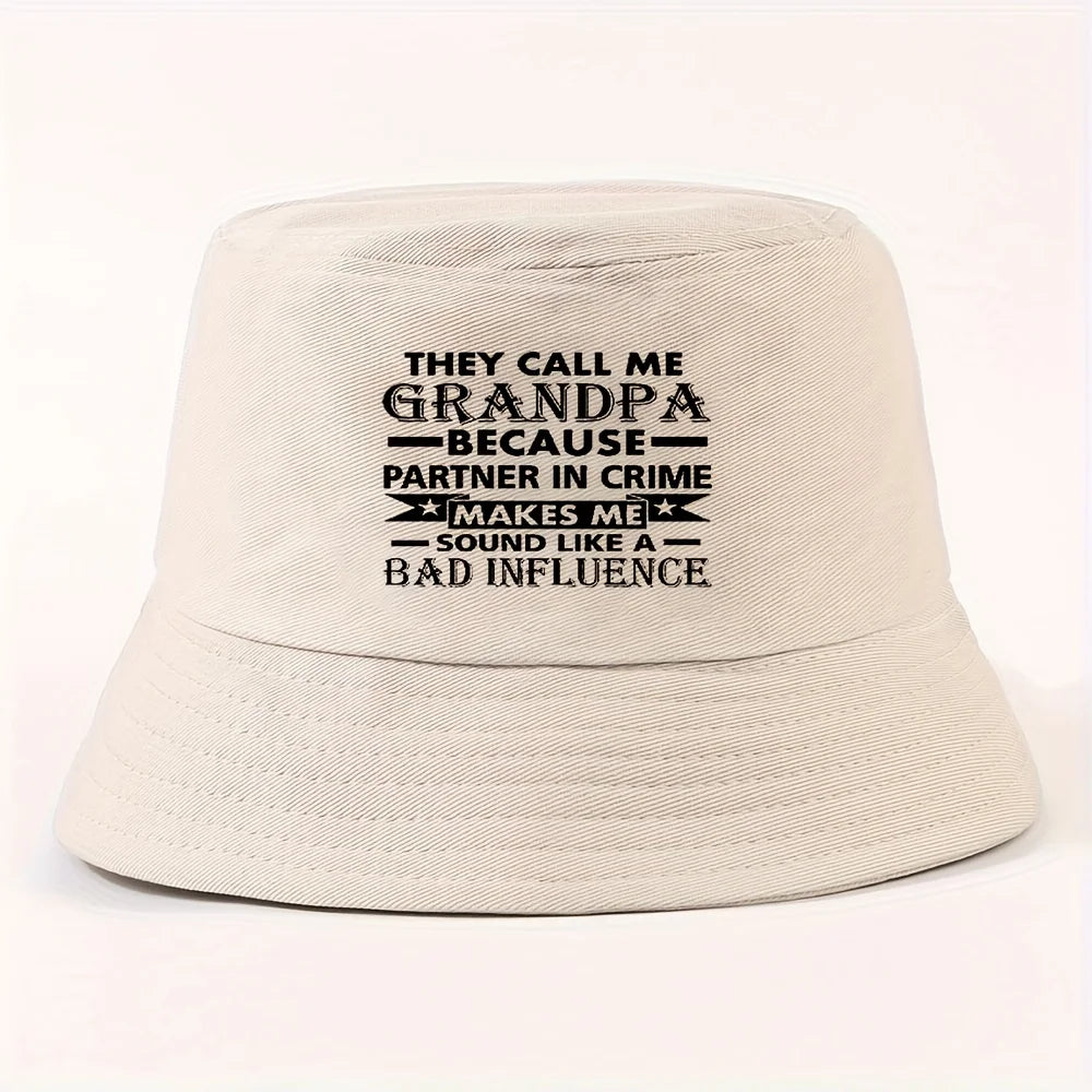 Grandpa Text Packable Outdoor Bucket Hat
