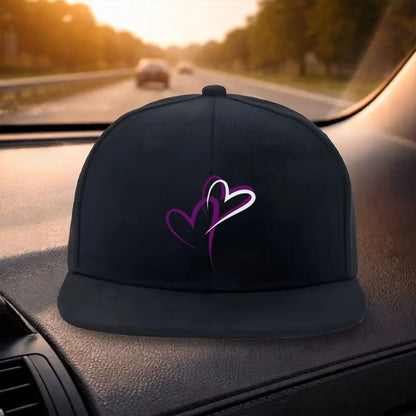 Double Heart Pattern Duckbill Snapback Cap Hat