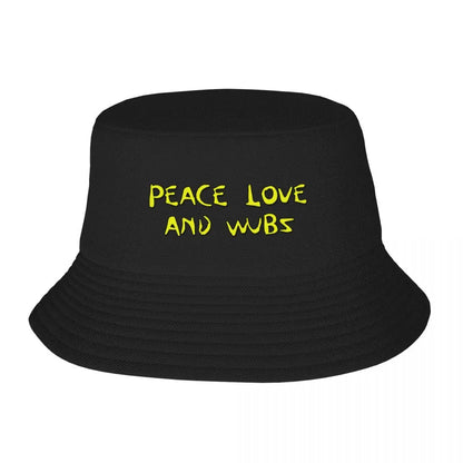 Peace Love And Wubz Bucket Hat Streetwear Anime Boy Hat Women's