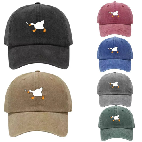 Goose Knife Graphic Washed Cotton Baseball Cap