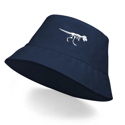 Skeleton Dinosaur Print Bucket Hat