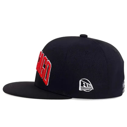 Chicago Letter Embroidered Hip-Hop Snapback Cap
