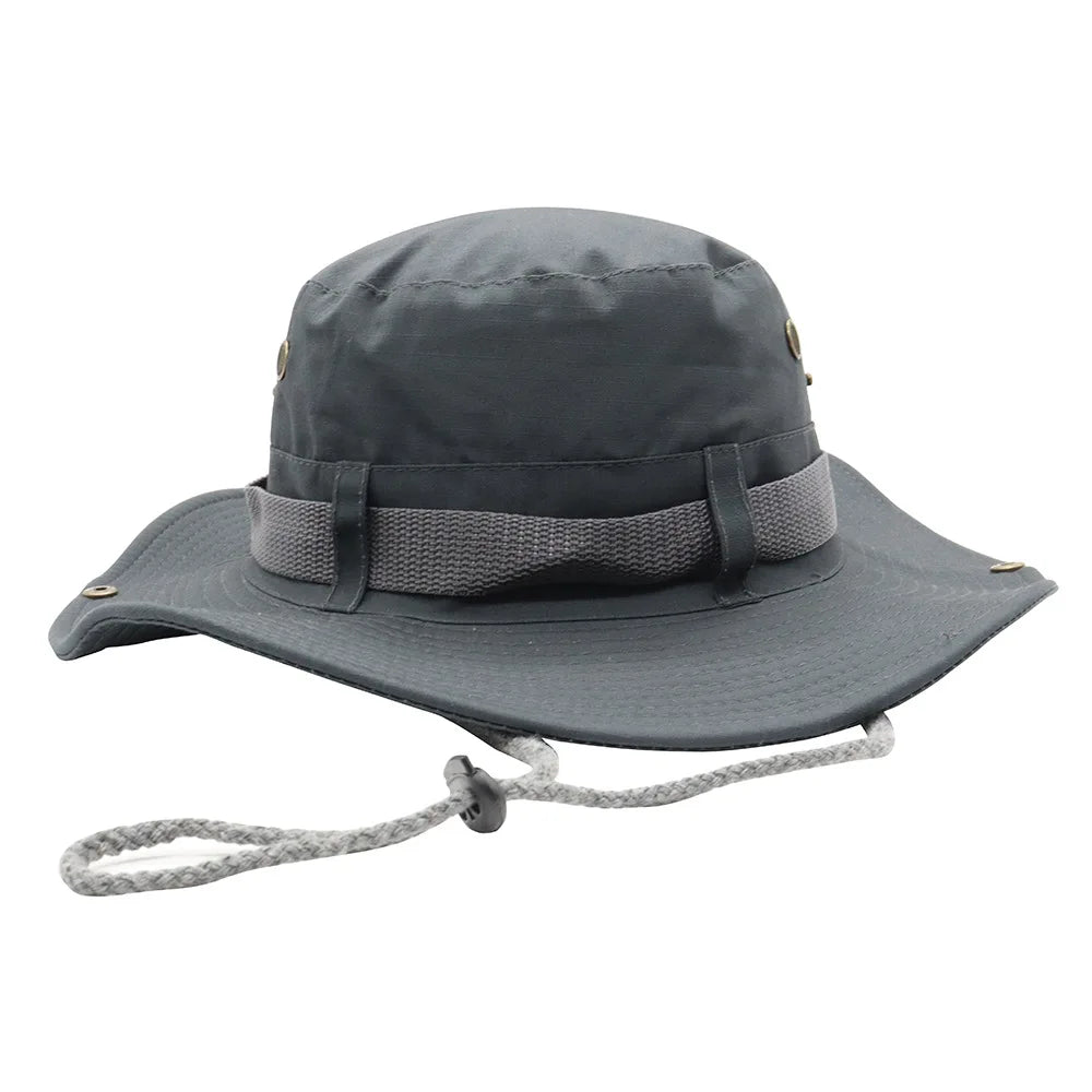 Adjustable Drawstring Large Brim Outdoor Bucket Hat