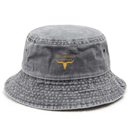 Vintage Yellowstone Bull Skull Bucket Hat