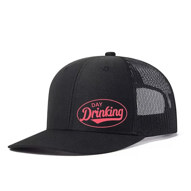Day Drinking Printed Mesh Trucker Snapback Cap