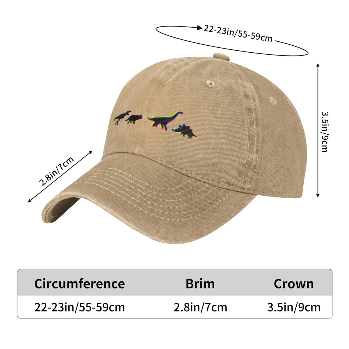 Cmyk Dinosaurs Casual Dinosaur Fossils Breathable Trucker Baseball Cap