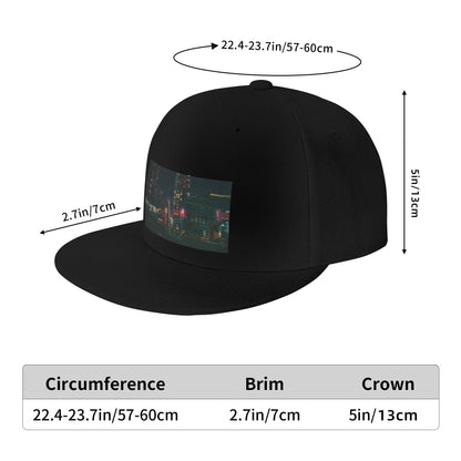 City Train Tracks Night Vintage Snapback Cap
