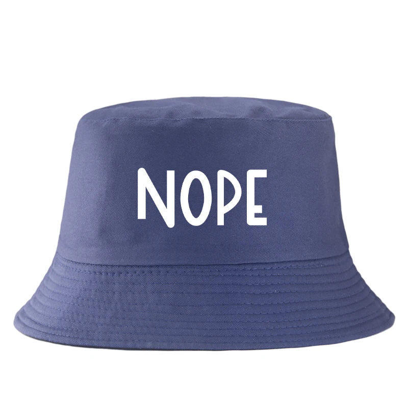 Funny Nope Letter Cotton Bucket Hat