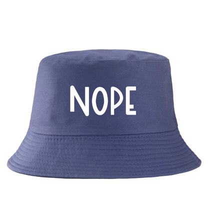 Funny Nope Letter Cotton Bucket Hat