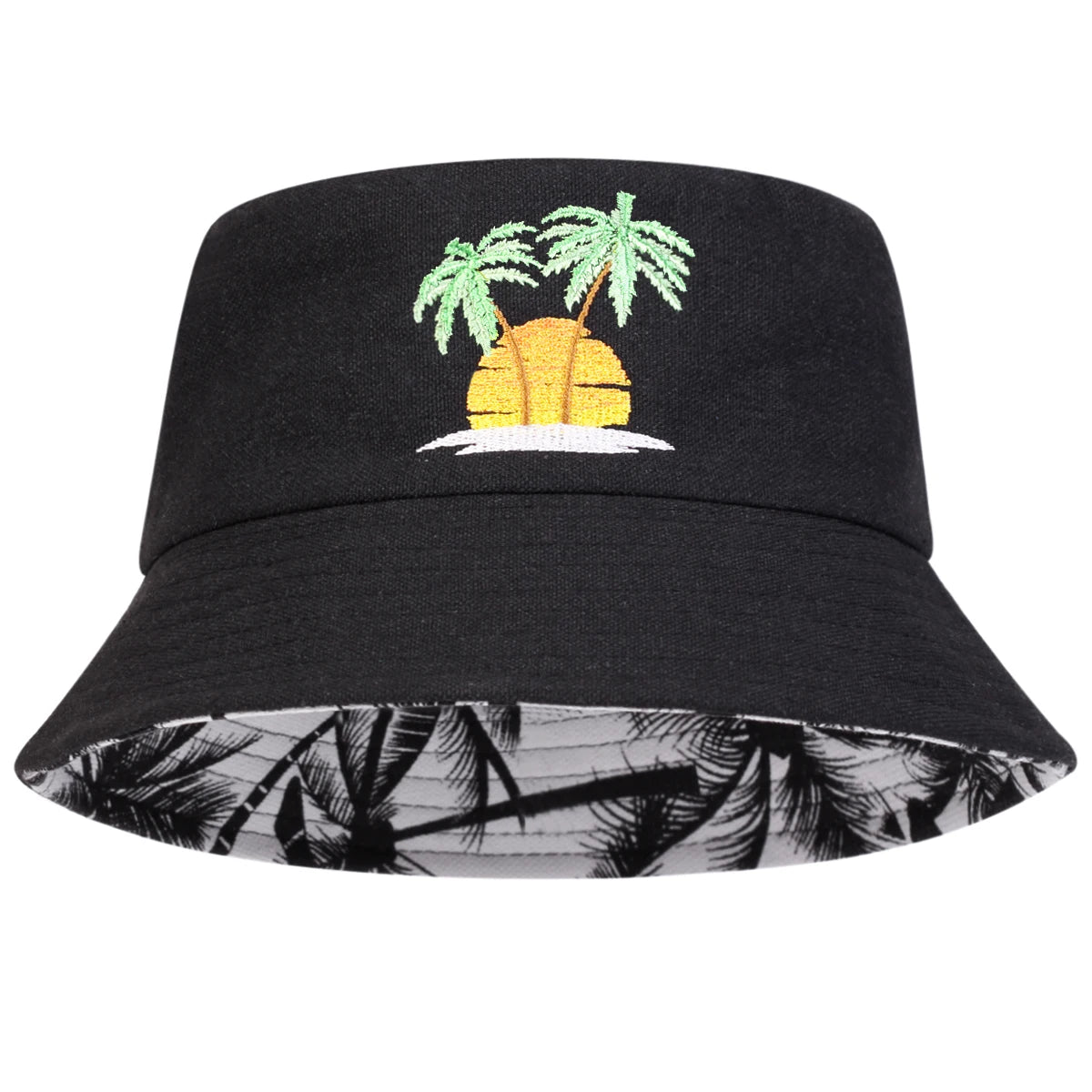 Unisex Sunset Coconut Tree Bucket Hat