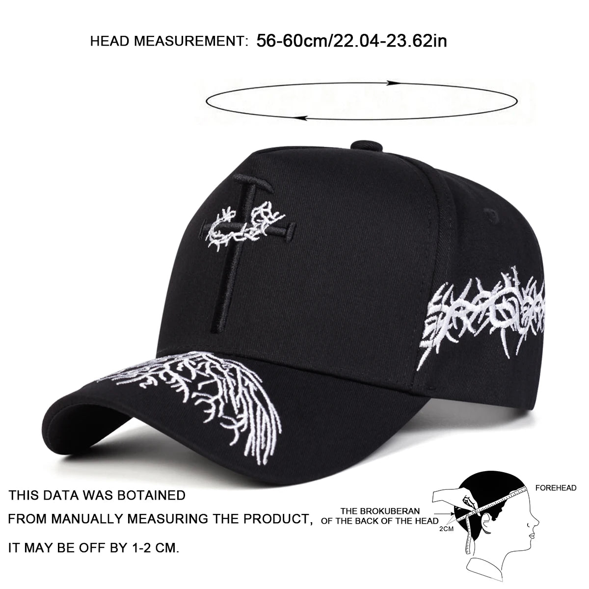Iron Nail Embroidery Outdoor Baseball Cap