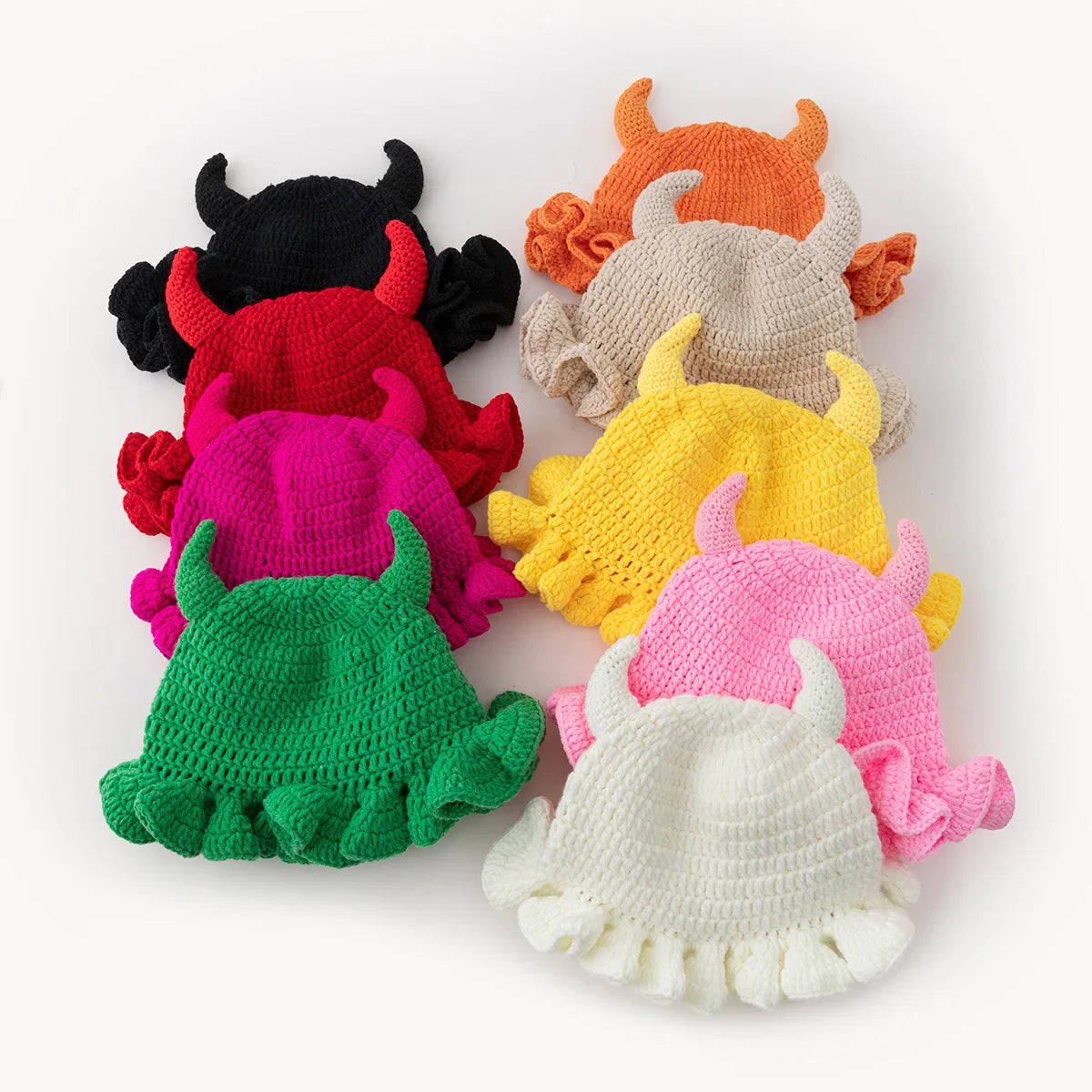Couple Handmade Ruffle Lace Knitted Bucket Hat