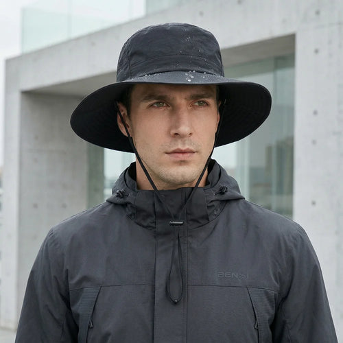 Waterproof Quick-Dry Adjustable Drawstring Bucket Hat