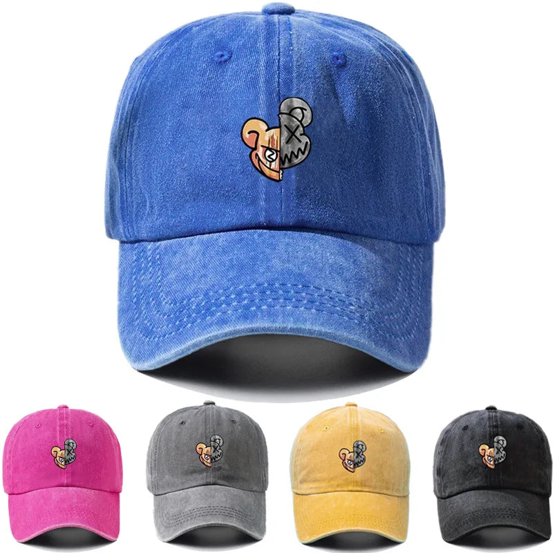 Retro Violent Bear Washed Baseball Cap
